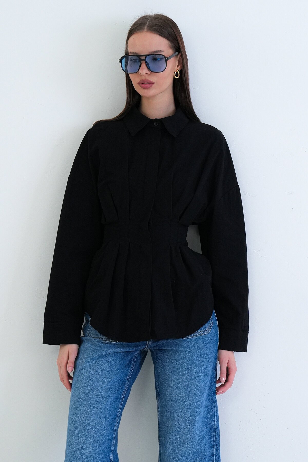 Büzgü Detaylı Gömlek