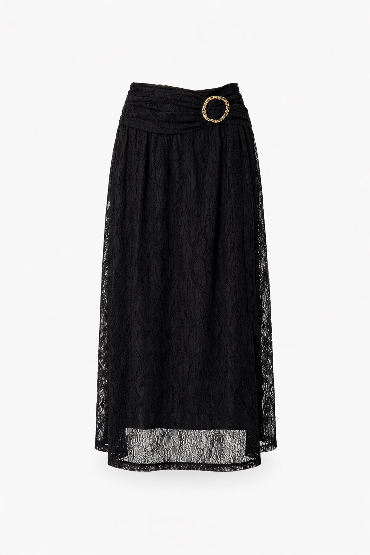 Dantel Detaylı Midi Boy Etek