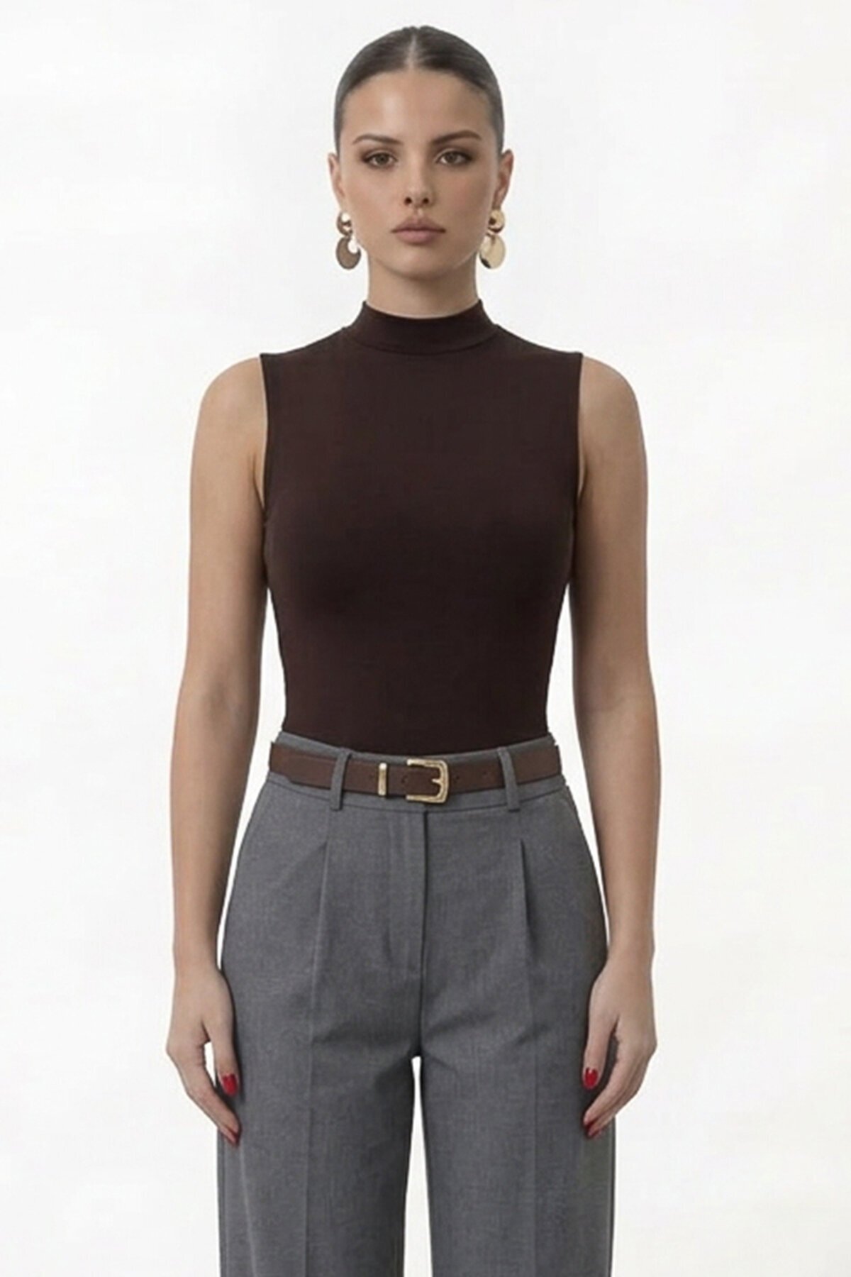 Dik Yaka Kolsuz Basic Bluz