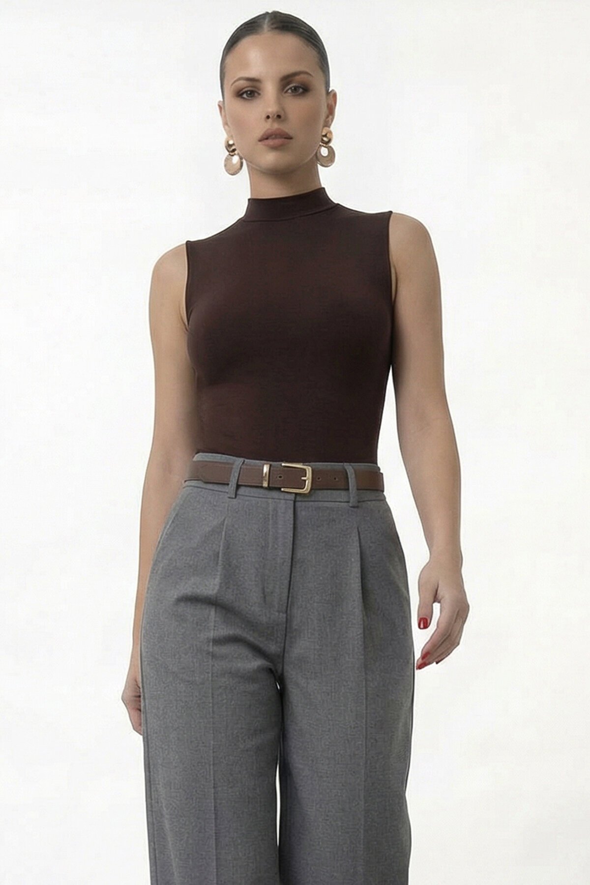 Dik Yaka Kolsuz Basic Bluz