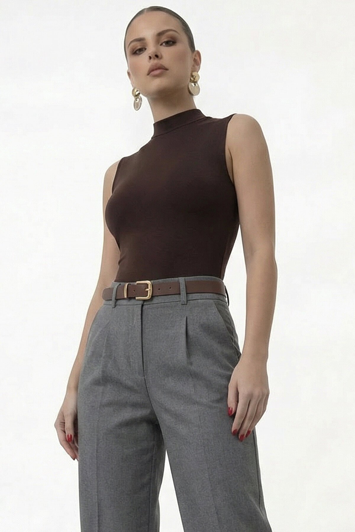 Dik Yaka Kolsuz Basic Bluz