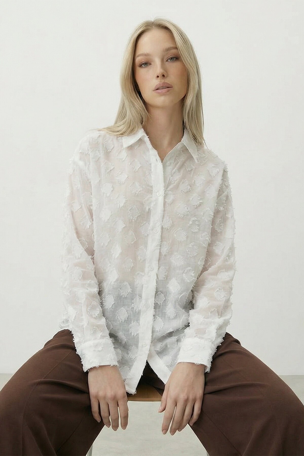 Dokulu Oversize Gömlek