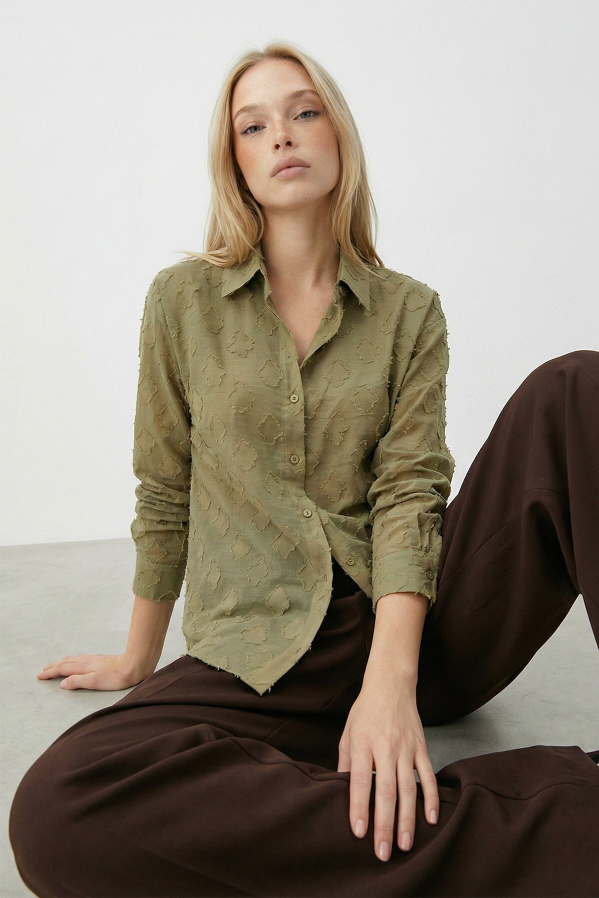 Dokulu Oversize Gömlek