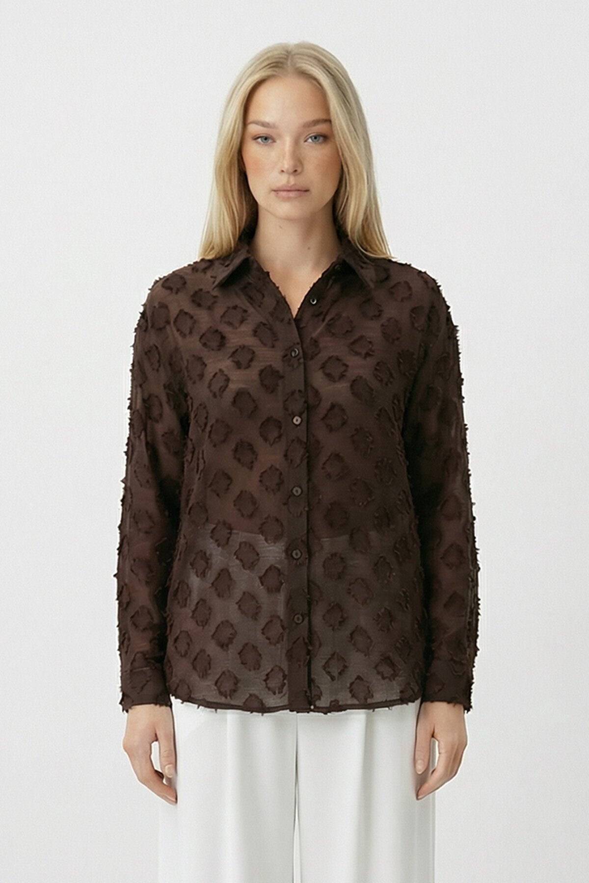 Dokulu Oversize Gömlek