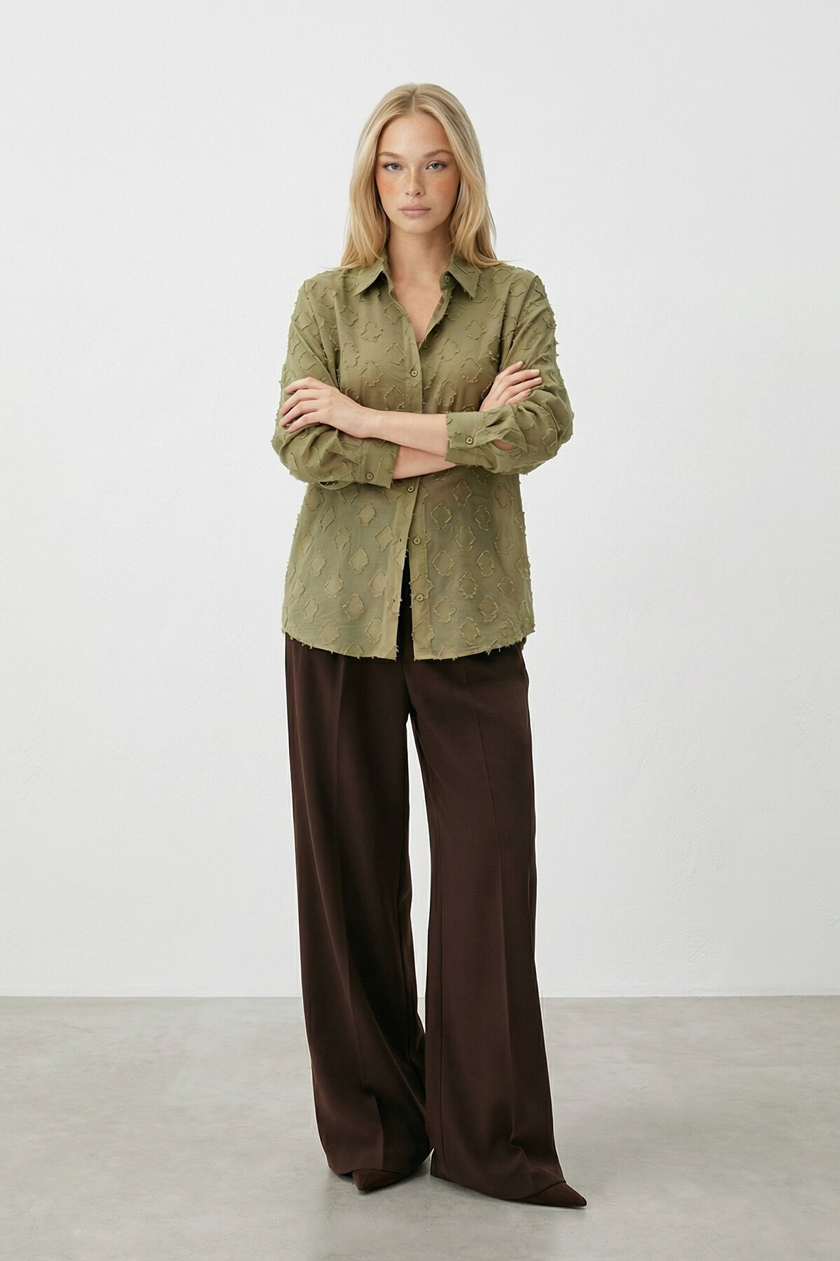 Dokulu Oversize Gömlek