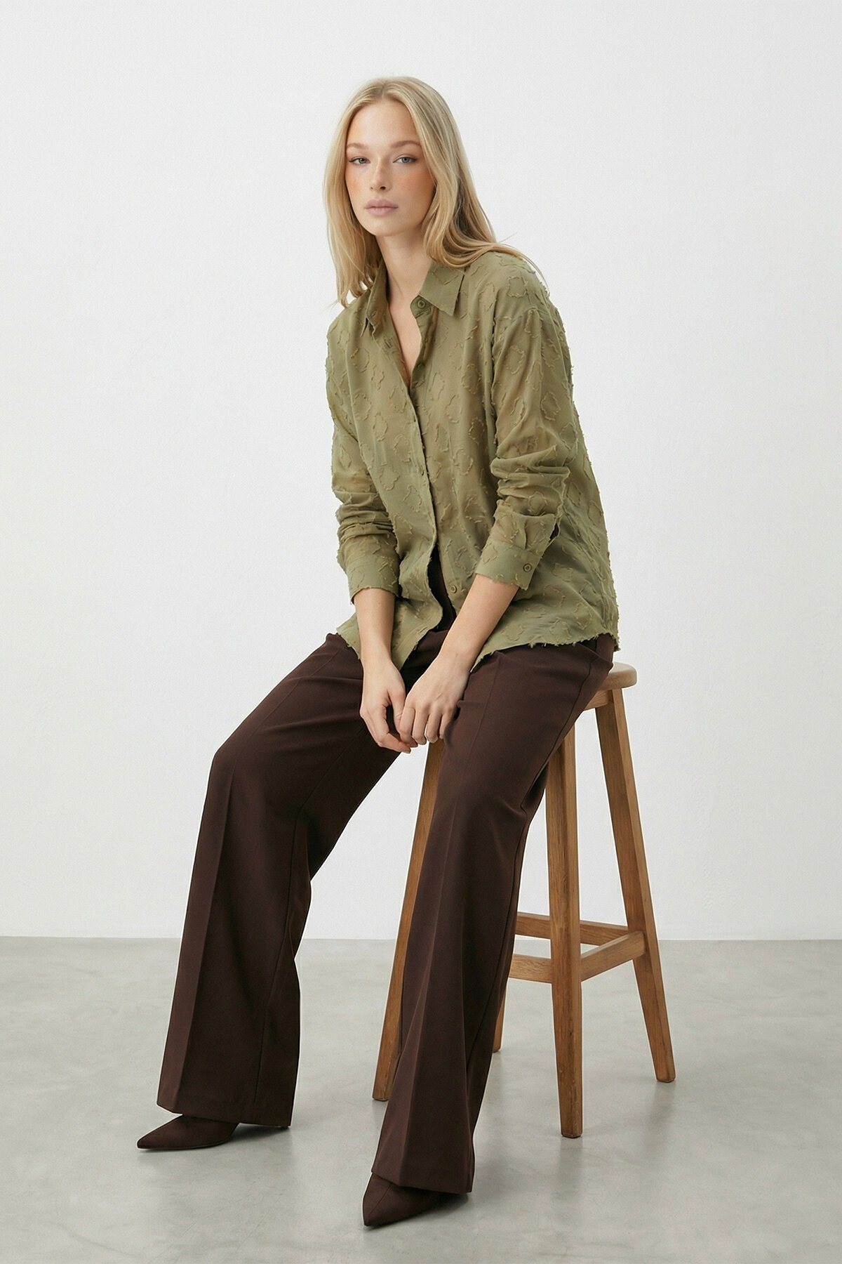 Dokulu Oversize Gömlek