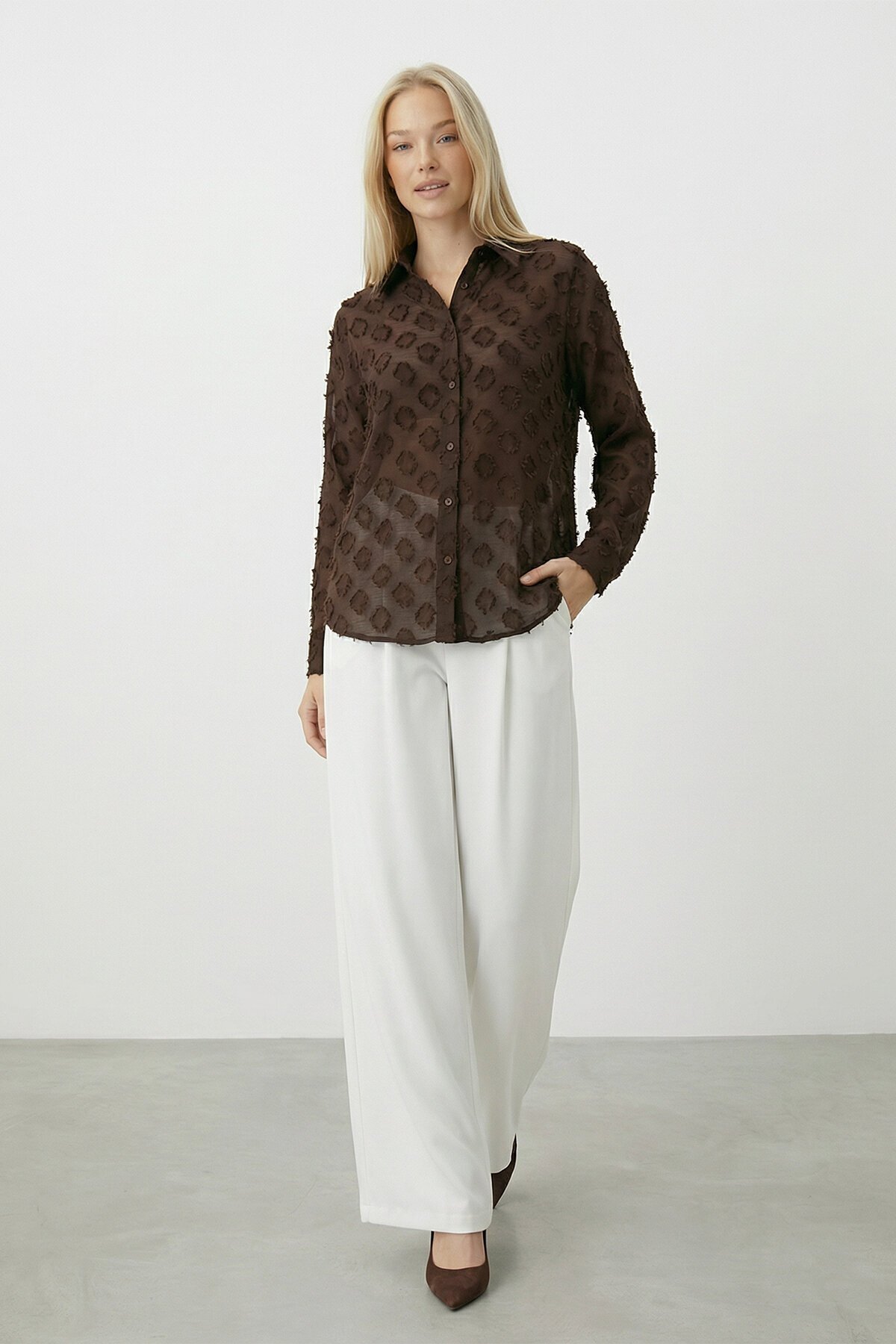 Dokulu Oversize Gömlek