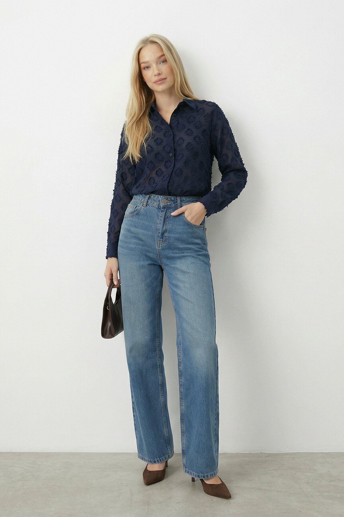 Dokulu Oversize Gömlek