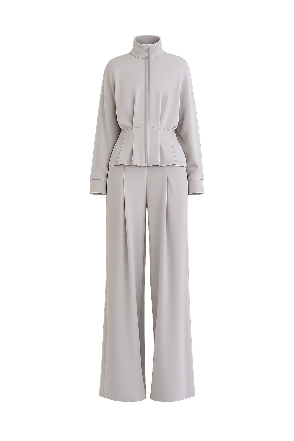 Fermuarlı Sweatshirt Ve Beli Lastikli Pantolon Takım