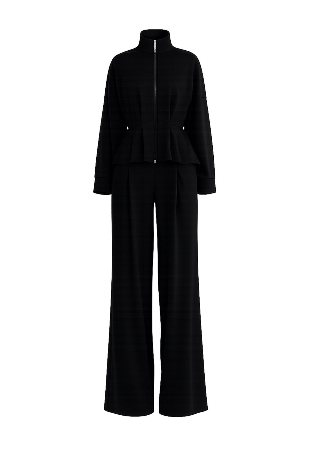 Fermuarlı Sweatshirt Ve Beli Lastikli Pantolon Takım