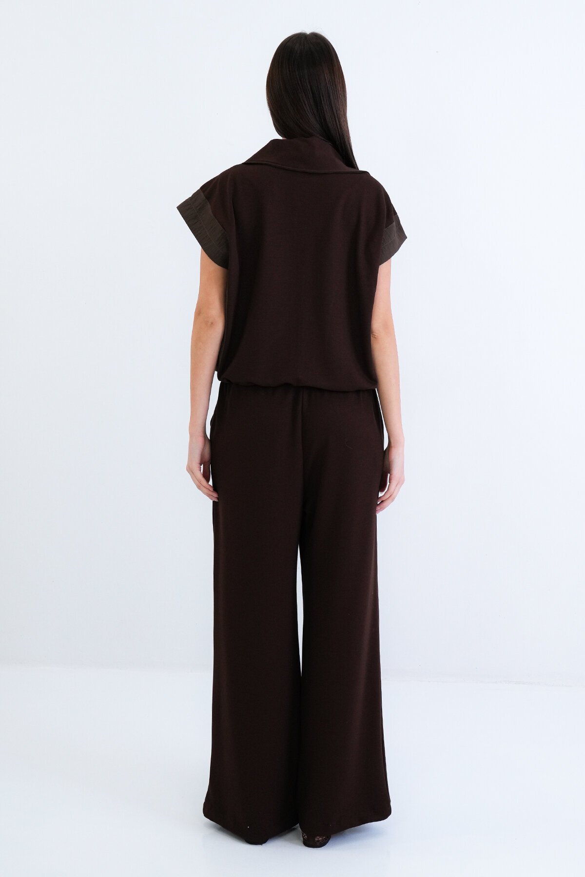 Fermuarlı Yelek Ve Beli Lastikli Pantolon Takım