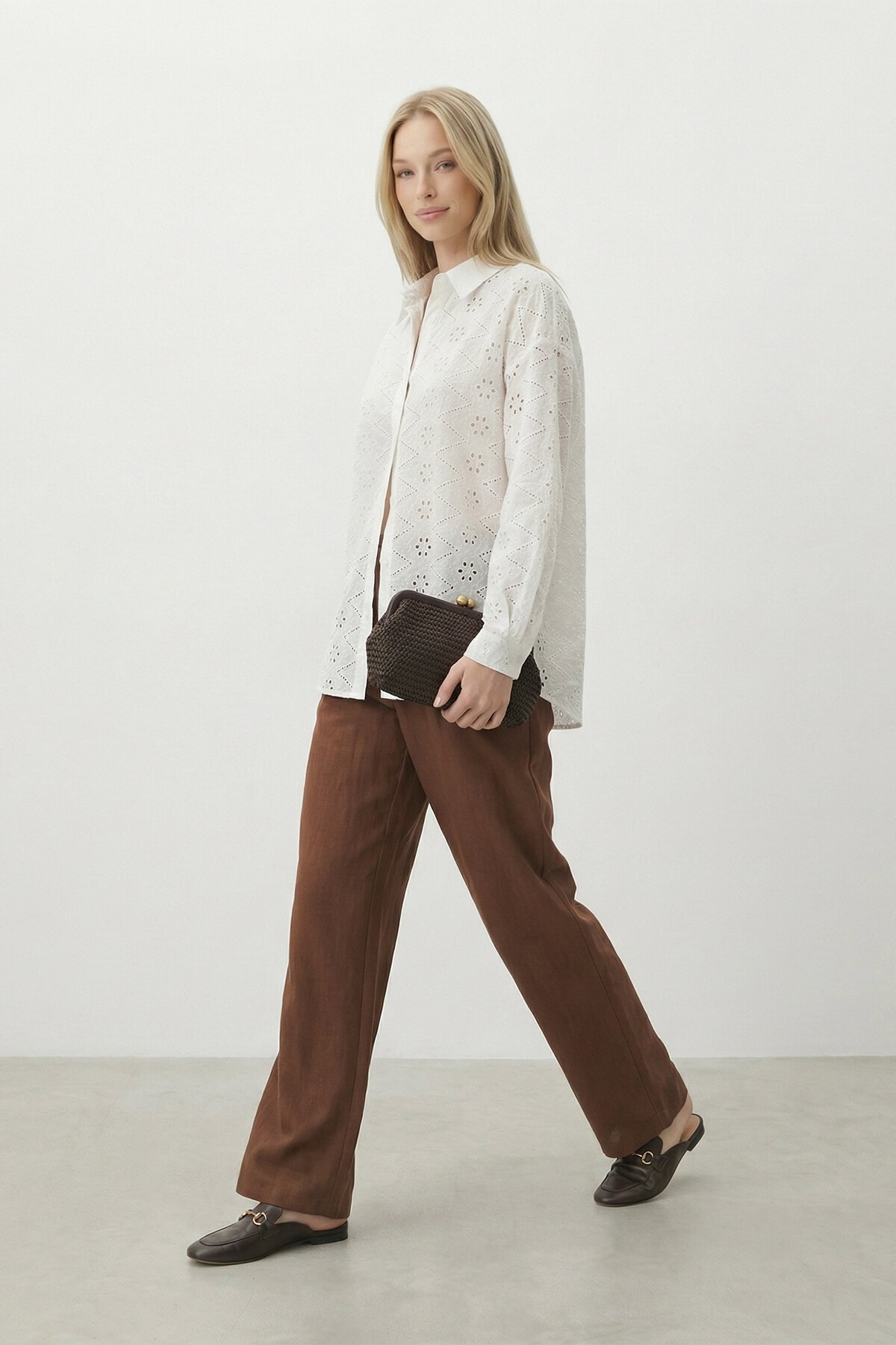 Fisto Detaylı Oversize Gömlek