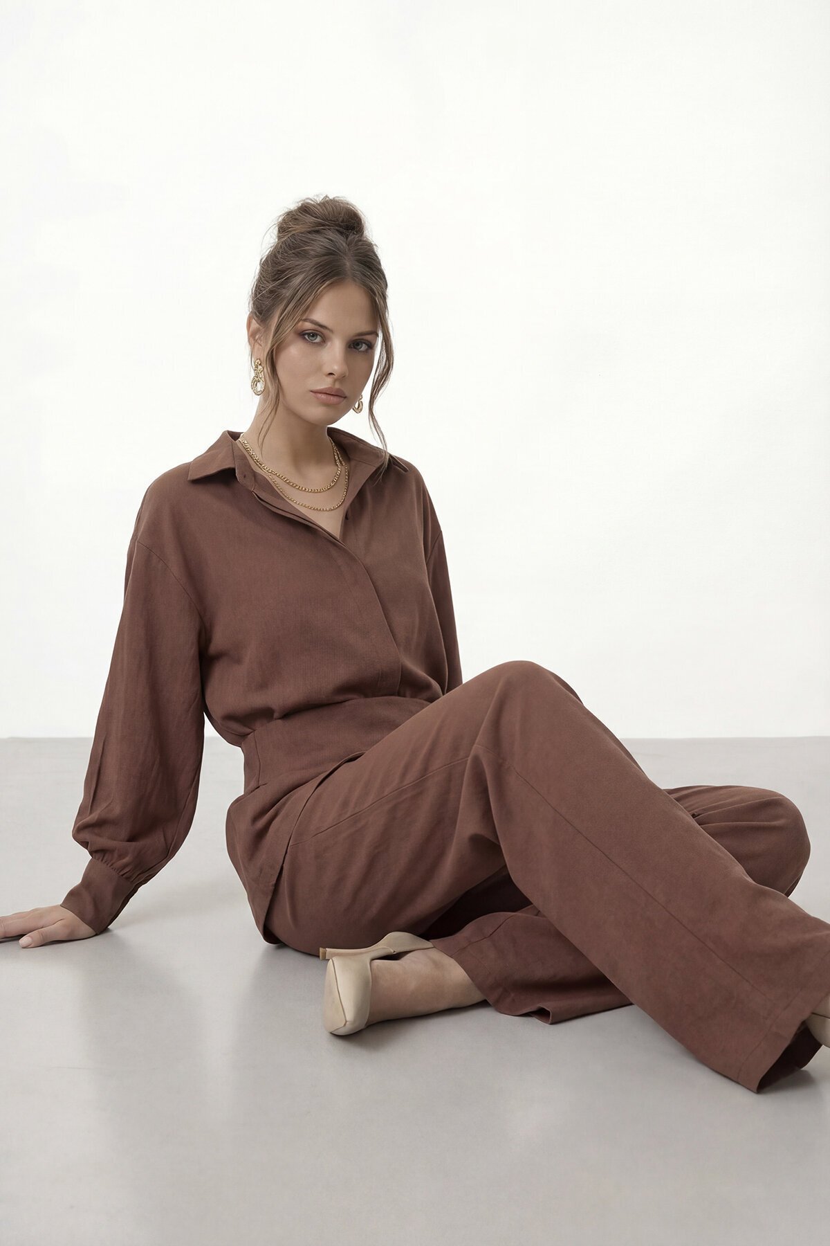 Gizli Patlı Kemerli Gömlek Ve Pantolon Takım