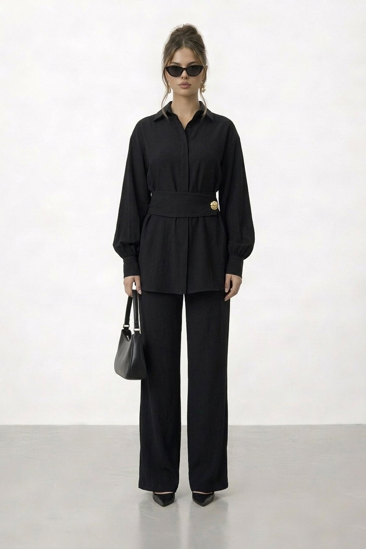 Gizli Patlı Kemerli Gömlek Ve Pantolon Takım