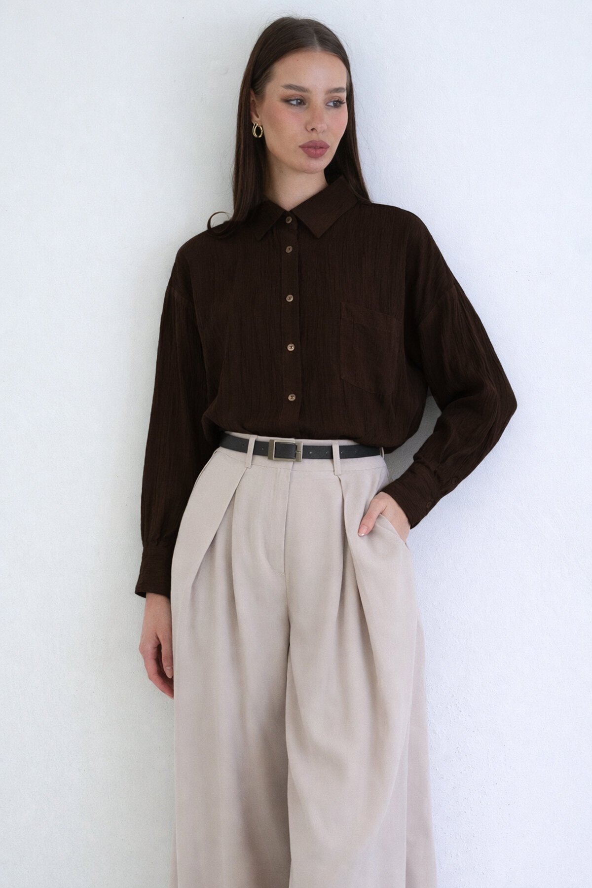 Hakim Yaka Transparan Gömlek