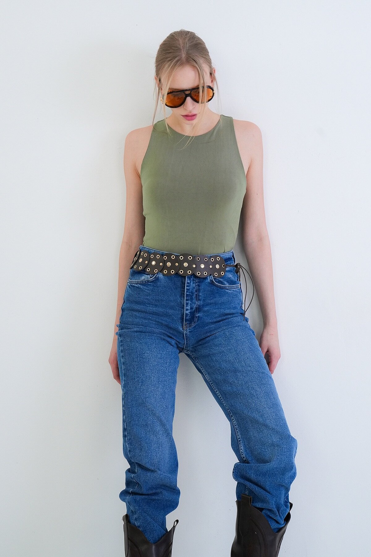 İnce Askılı Sandy Kumaş Bluz