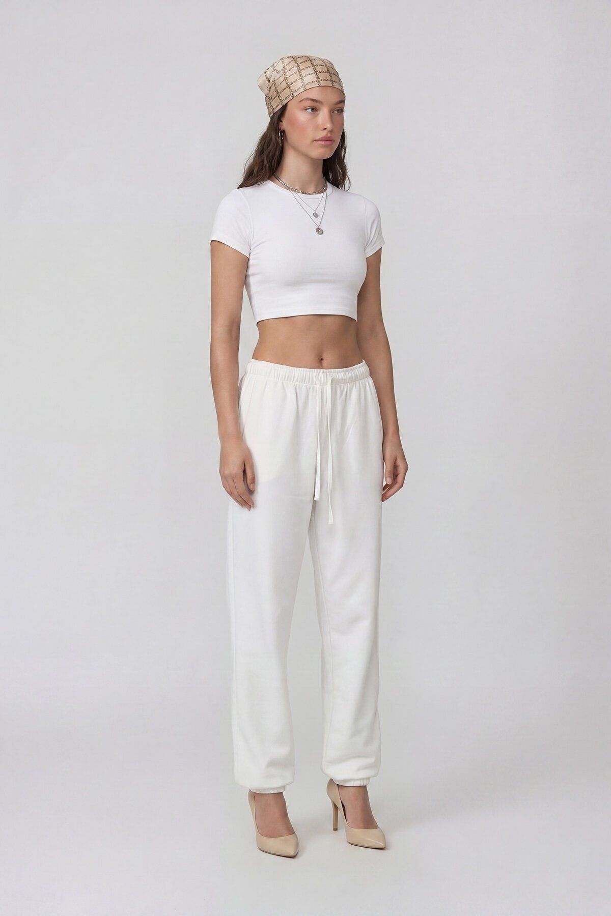 Kısa Kol Bisiklet Yaka Crop Bluz