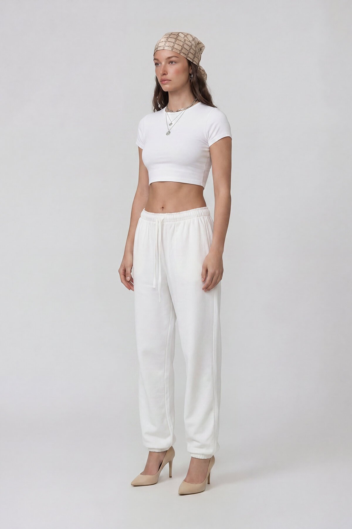 Kısa Kol Bisiklet Yaka Crop Bluz