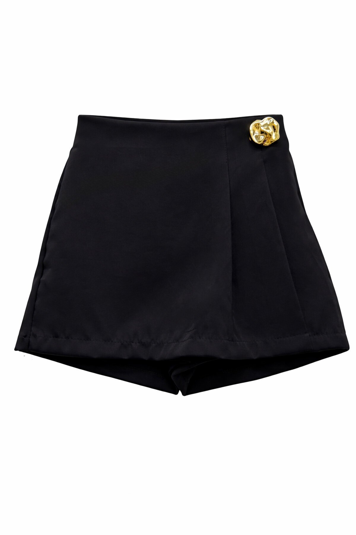 Metal Aksesuarlı Mini Şort Etek