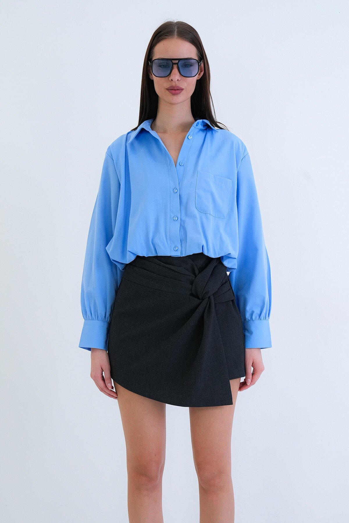 Tek Cepli Crop Gömlek