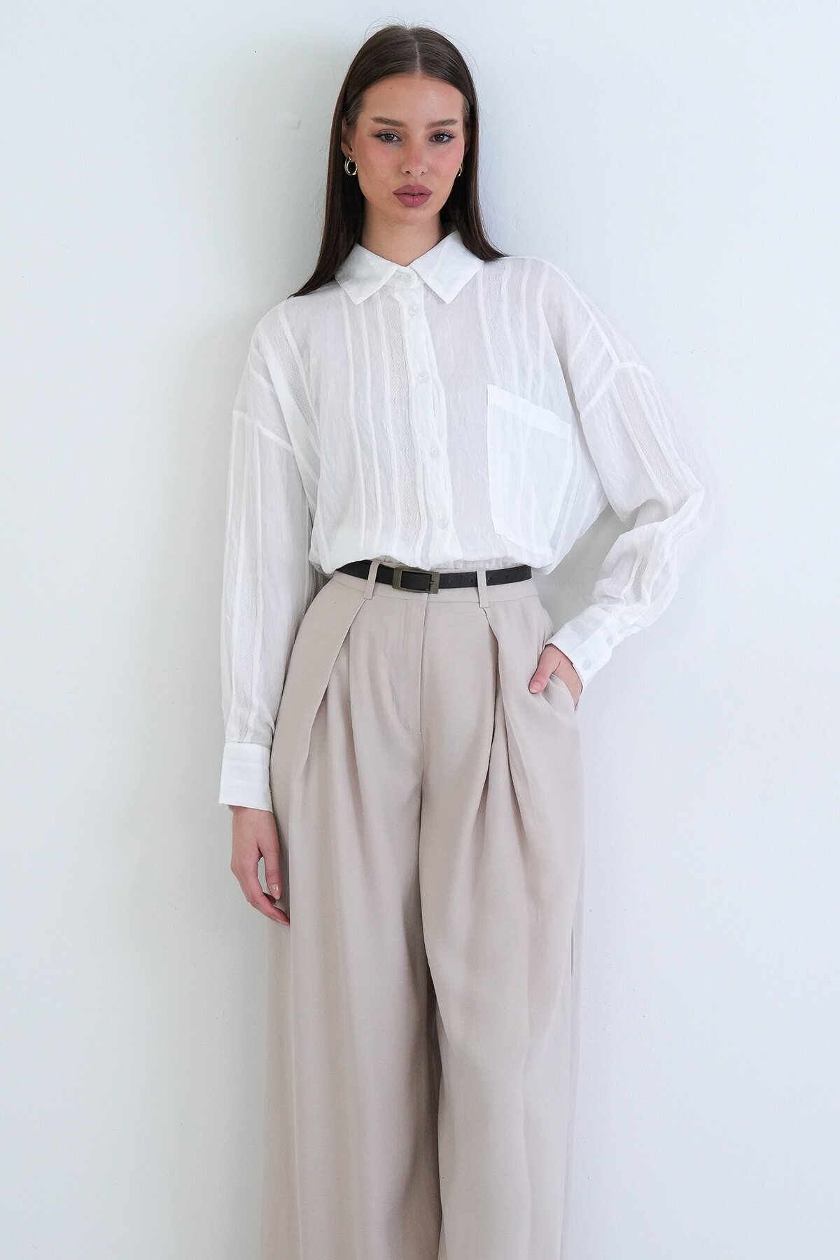 Tek Cepli Transparan Gömlek