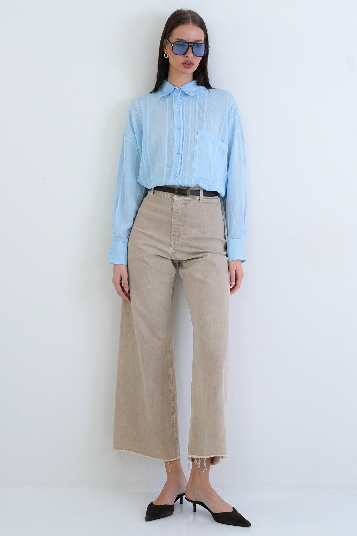 Tek Cepli Transparan Gömlek