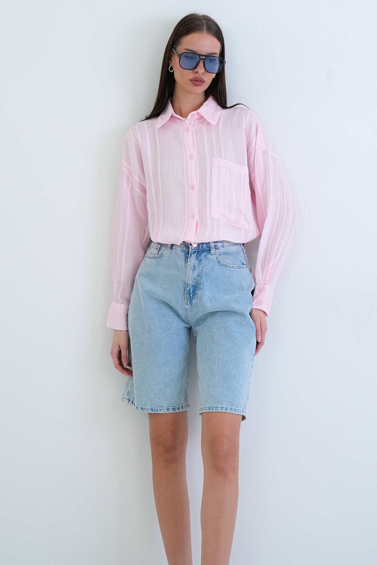 Tek Cepli Transparan Gömlek