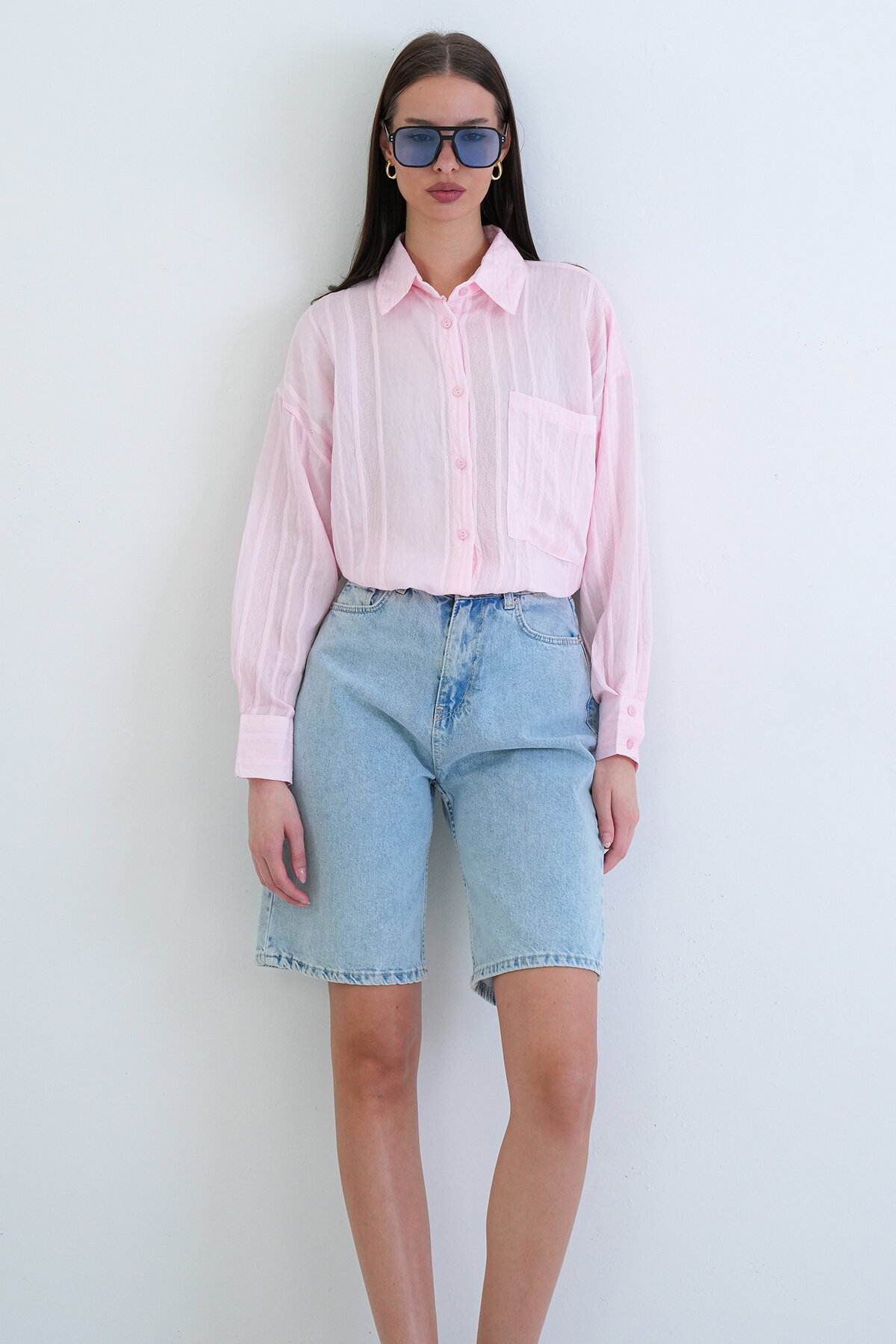 Tek Cepli Transparan Gömlek