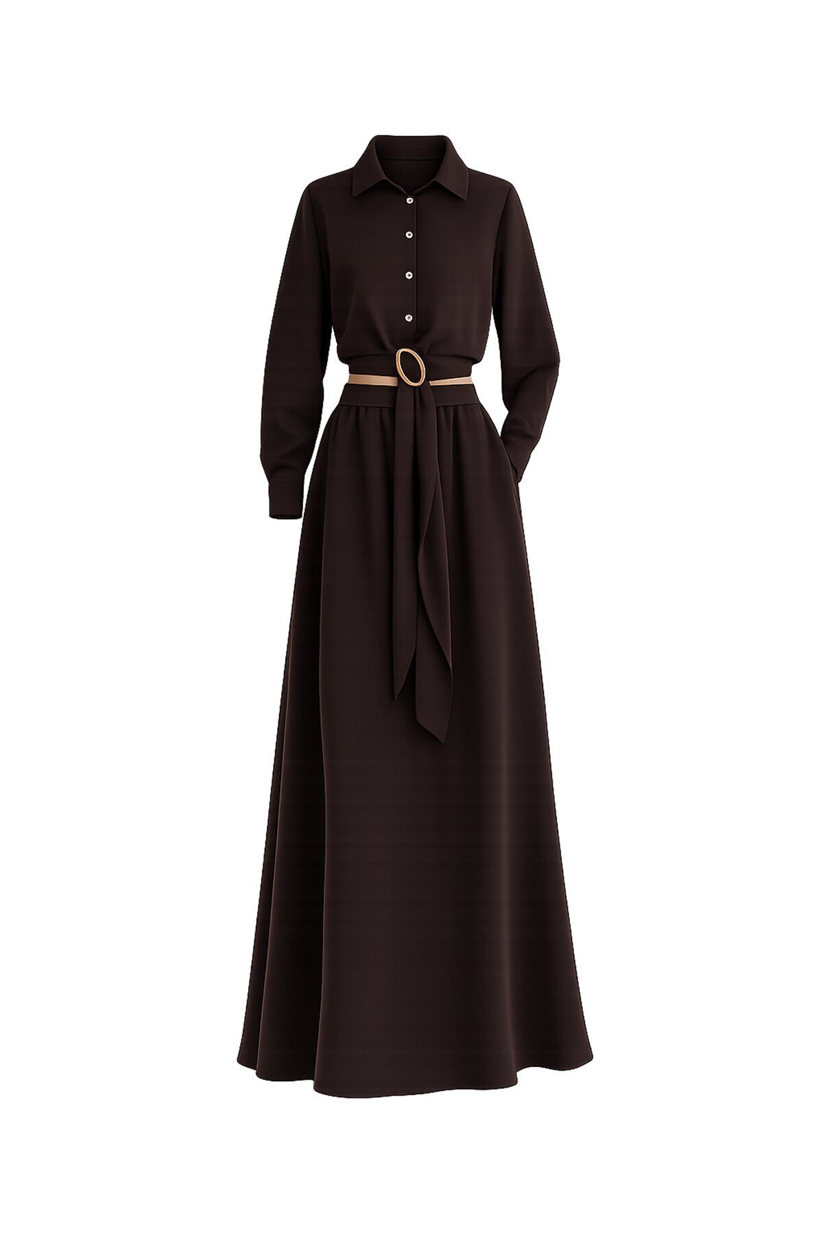 Toka Detaylı Gömlek Ve Beli Lastikli Etek Takım