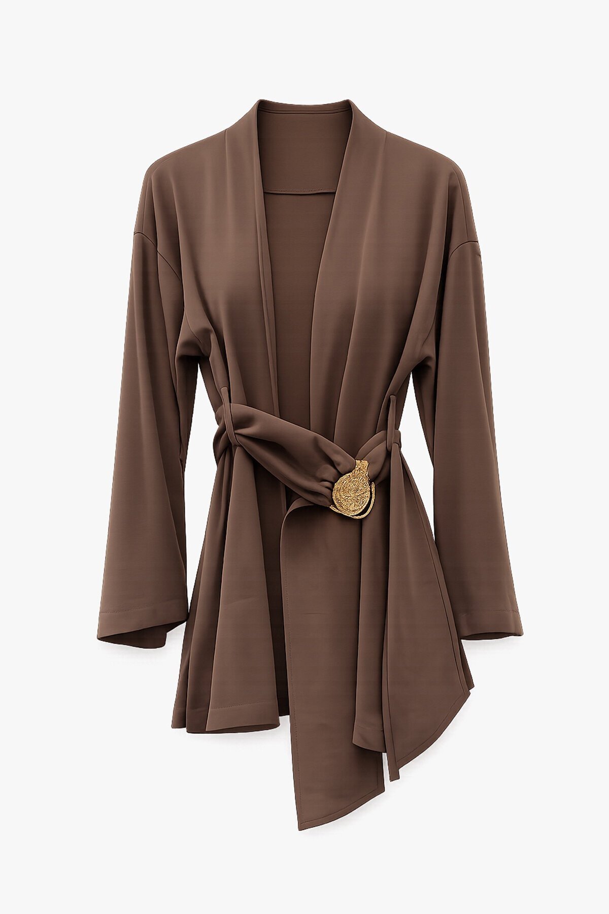 Toka Detaylı Kuşaklı Ceket