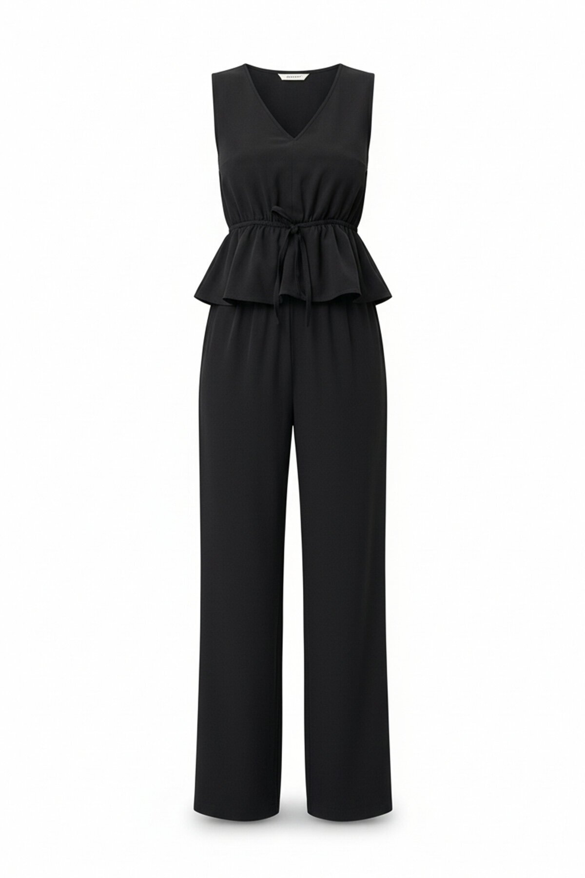 V Yaka Bağlamalı Bluz Ve Pantolon Takım