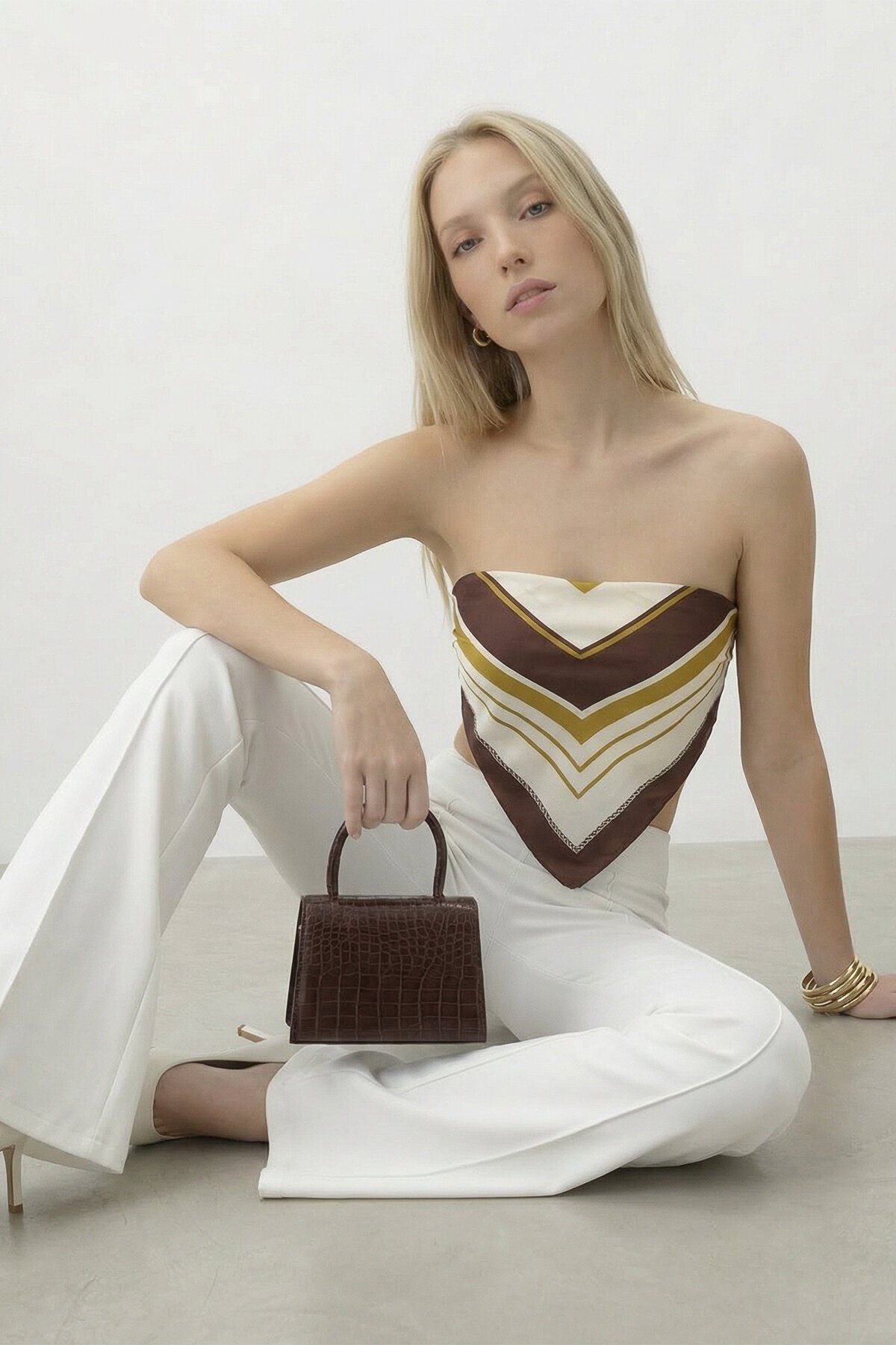 Yüksek Bel İspanyol Paça Pantolon