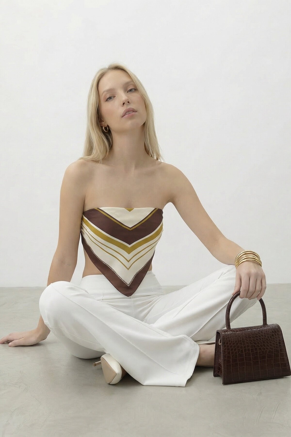 Yüksek Bel İspanyol Paça Pantolon