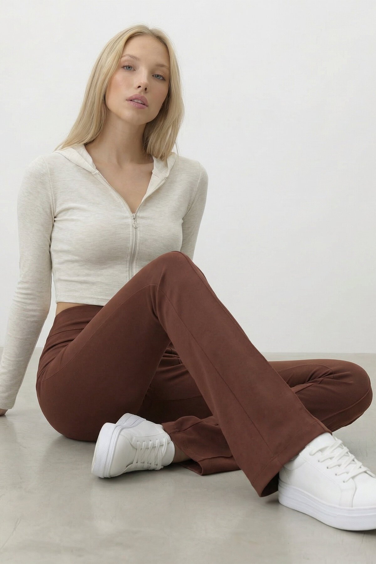 Yüksek Bel İspanyol Paça Pantolon