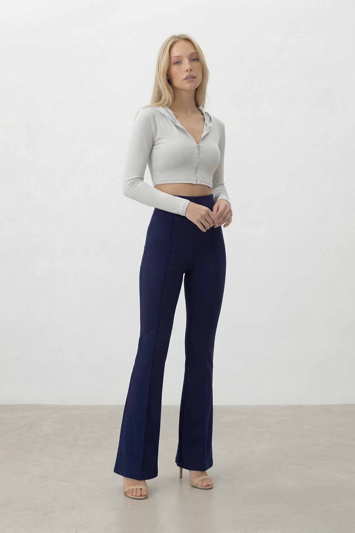 Yüksek Bel İspanyol Paça Pantolon