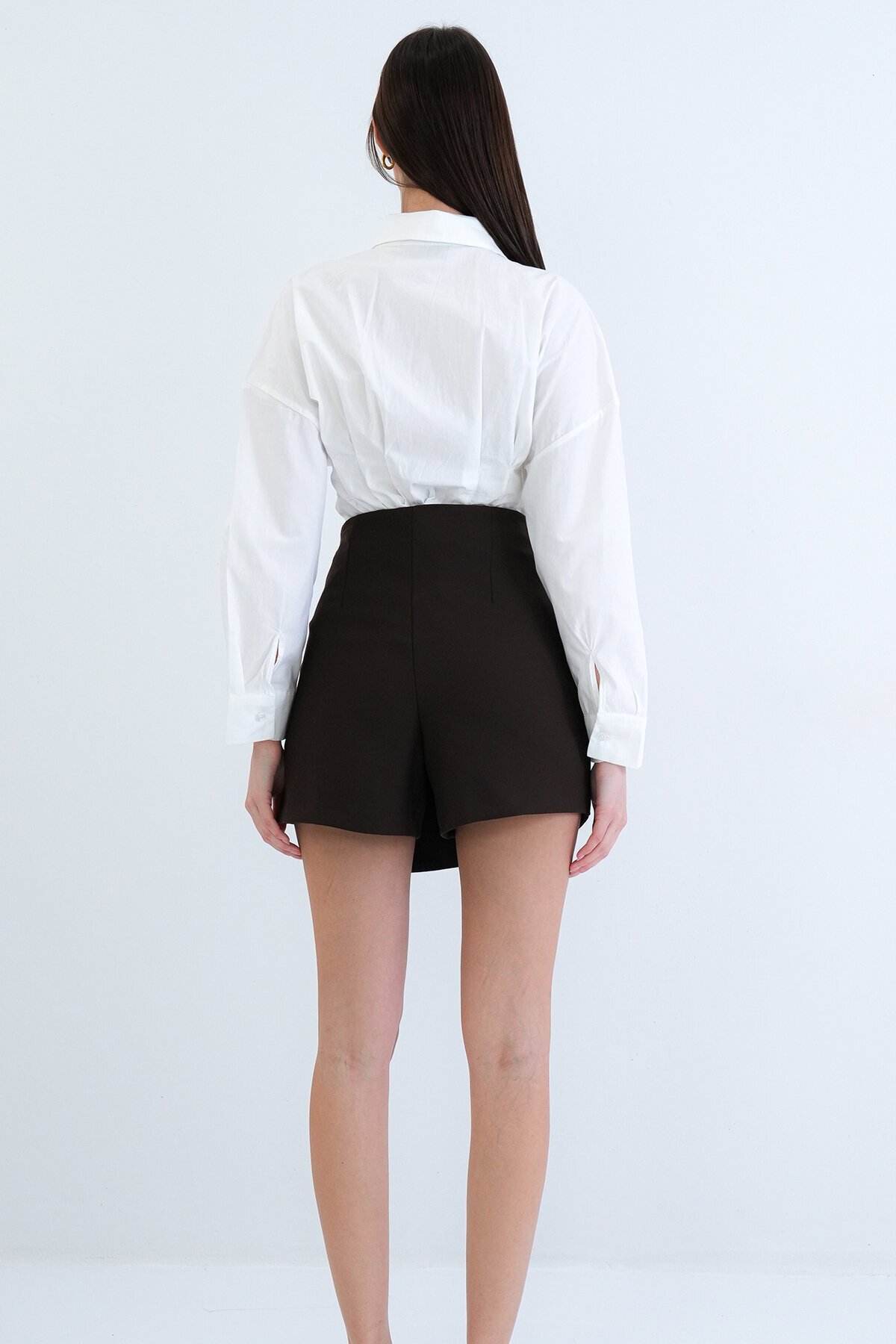 Yüksek Bel Mini Şort Etek