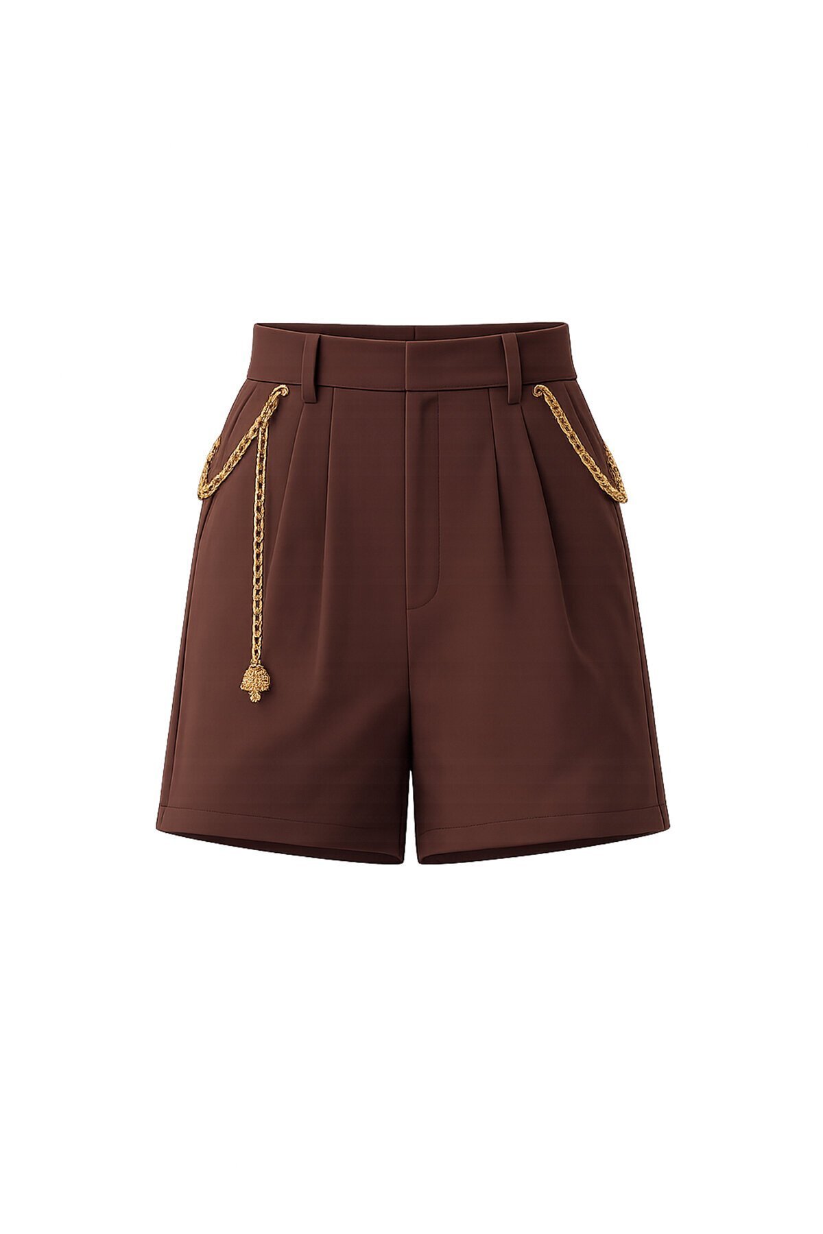 Zincir Detaylı Yüksek Bel Mini Şort