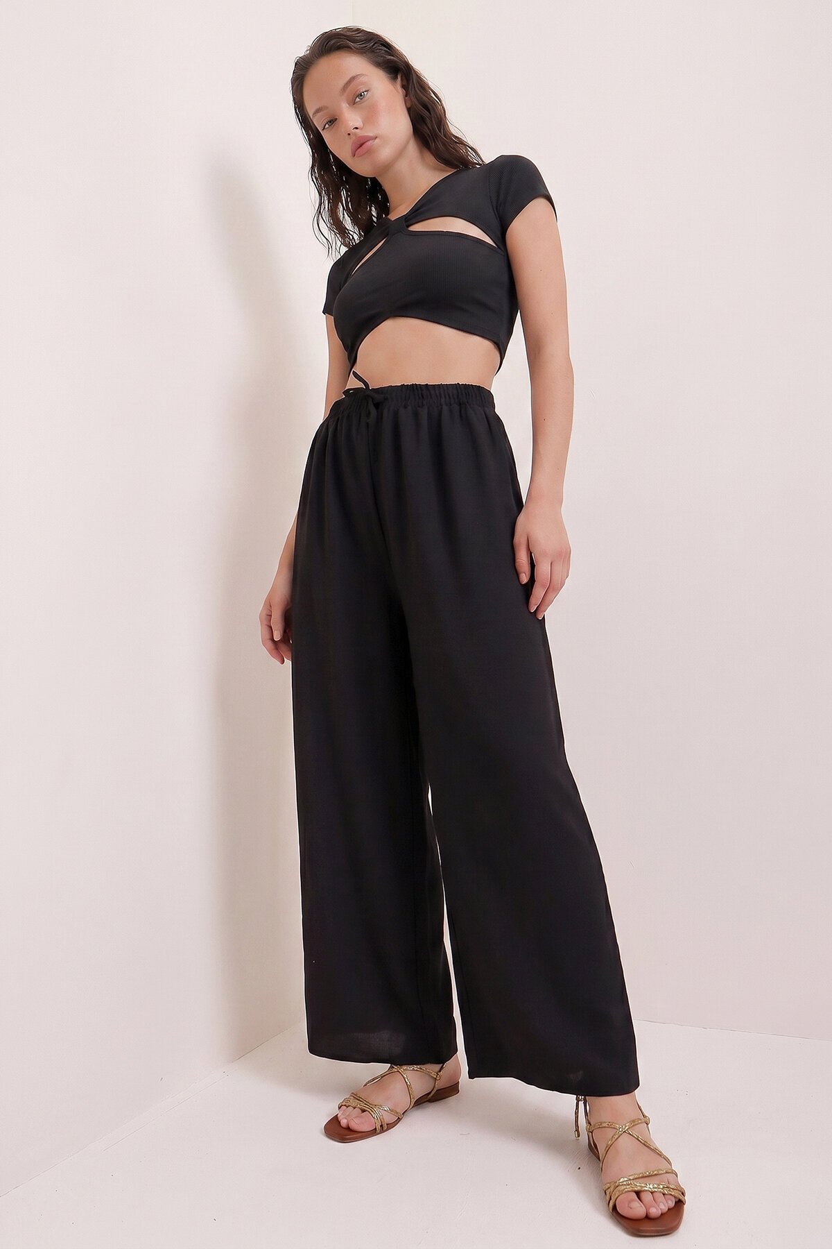 Beli Lastikli Rahat Kesin Aerobin Pantolon