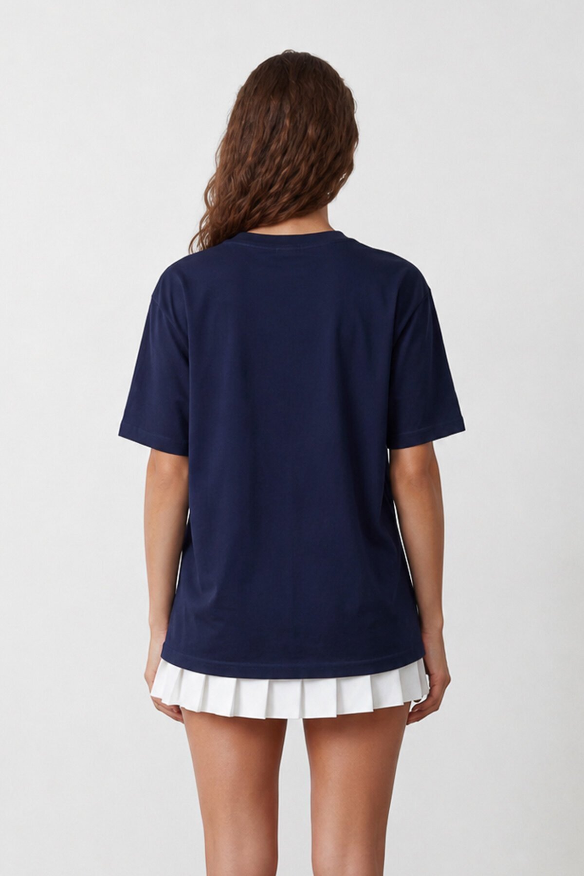 Bisiklet Yaka Oversize İnci Ve Taş İşlemeli T-Shirt