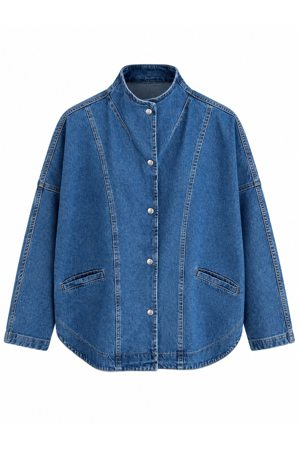Denim Dik Yaka Ceket
