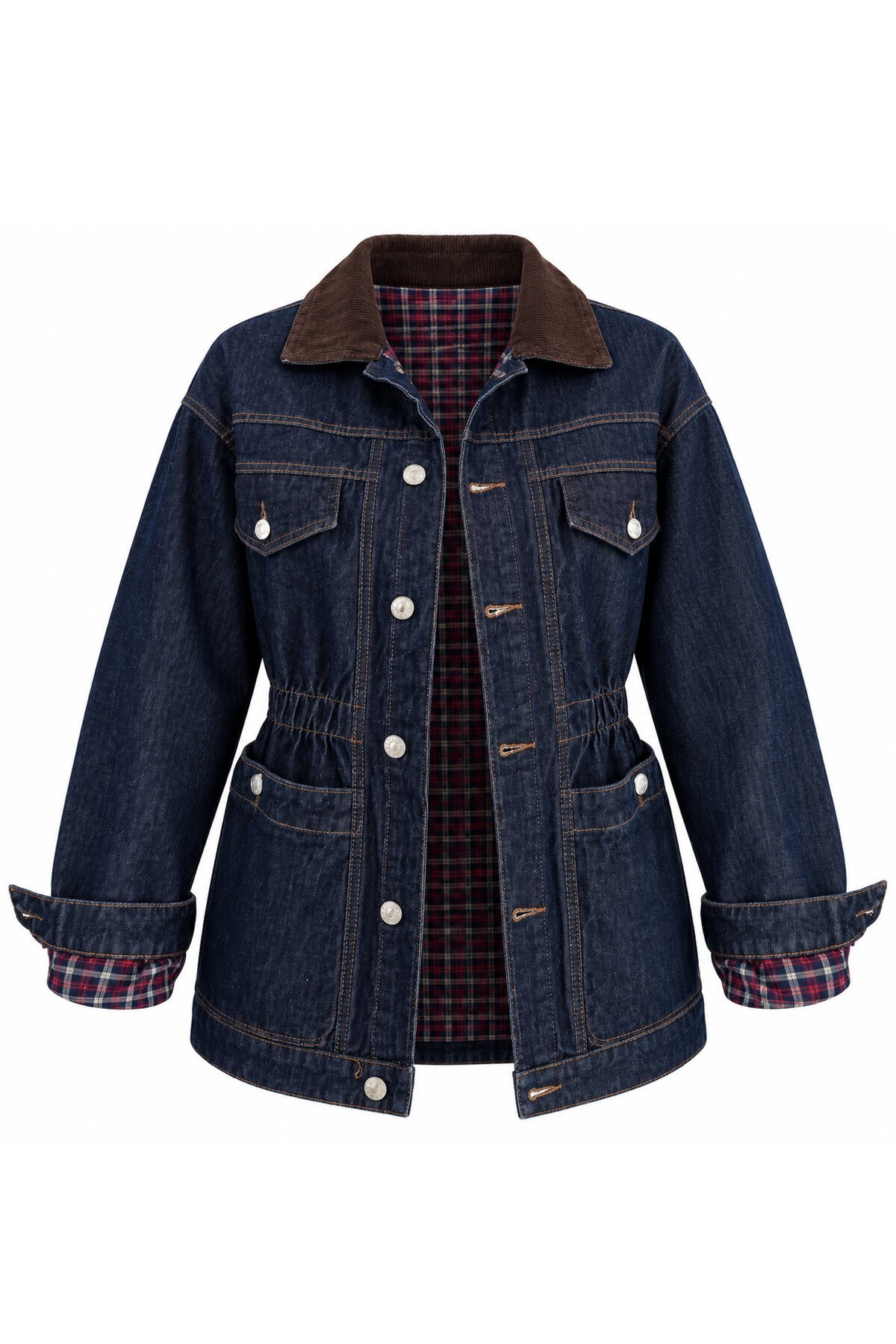 Denim Kadife Yaka Ceket
