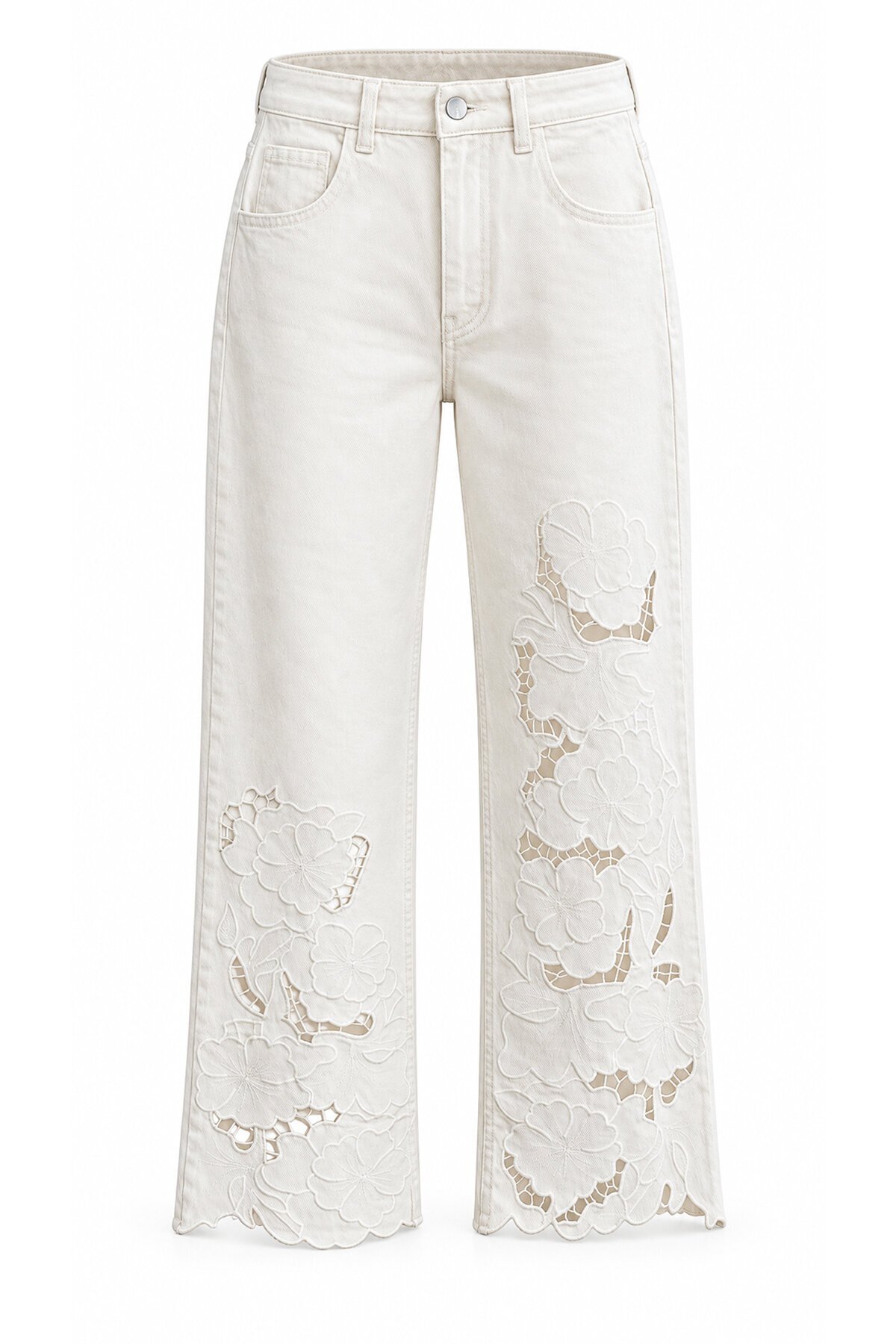 Denim Nakışlı Pantolon