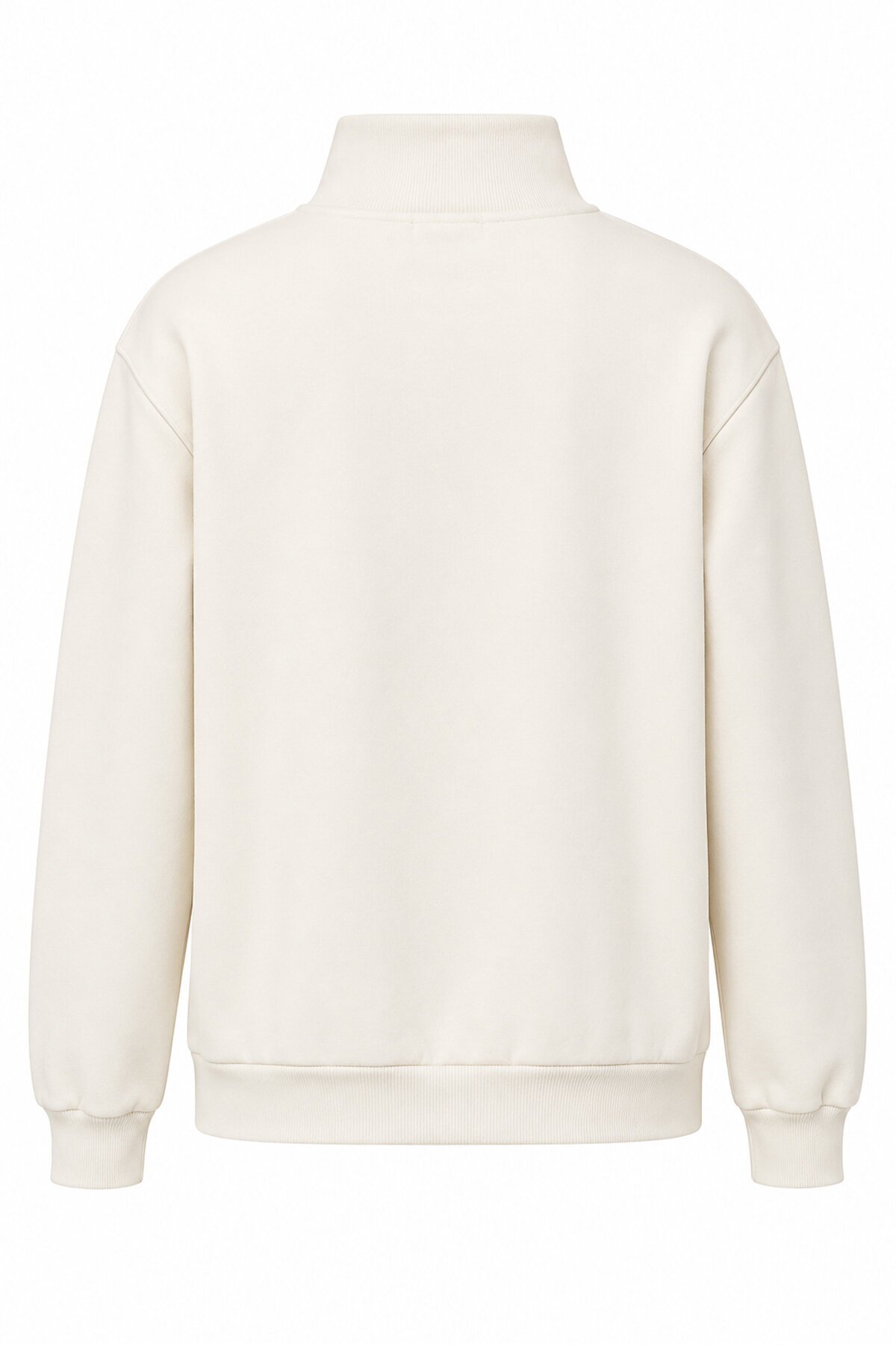 Fermuarlı Şardonlu Oversize Sweatshirt