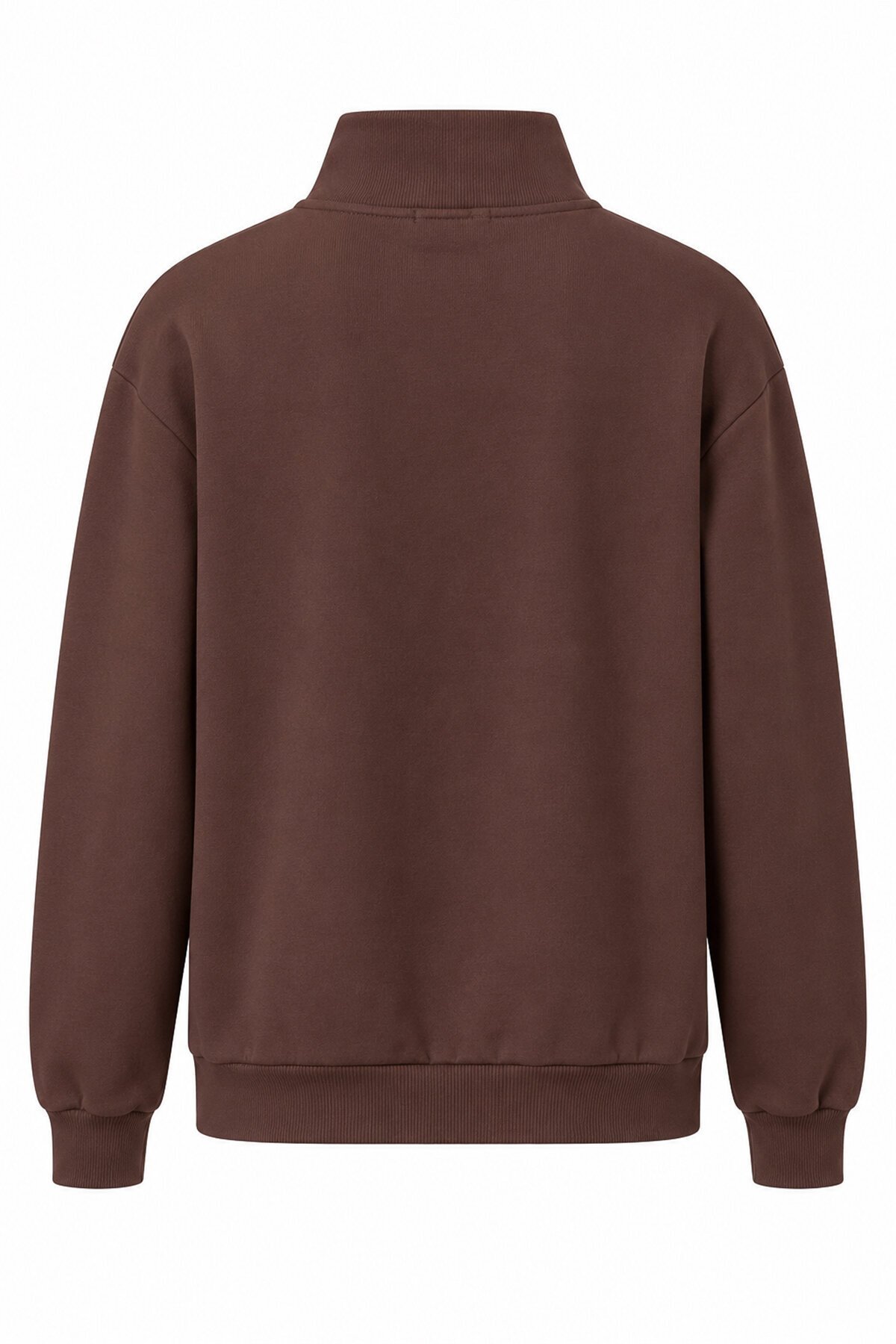 Fermuarlı Şardonlu Oversize Sweatshirt