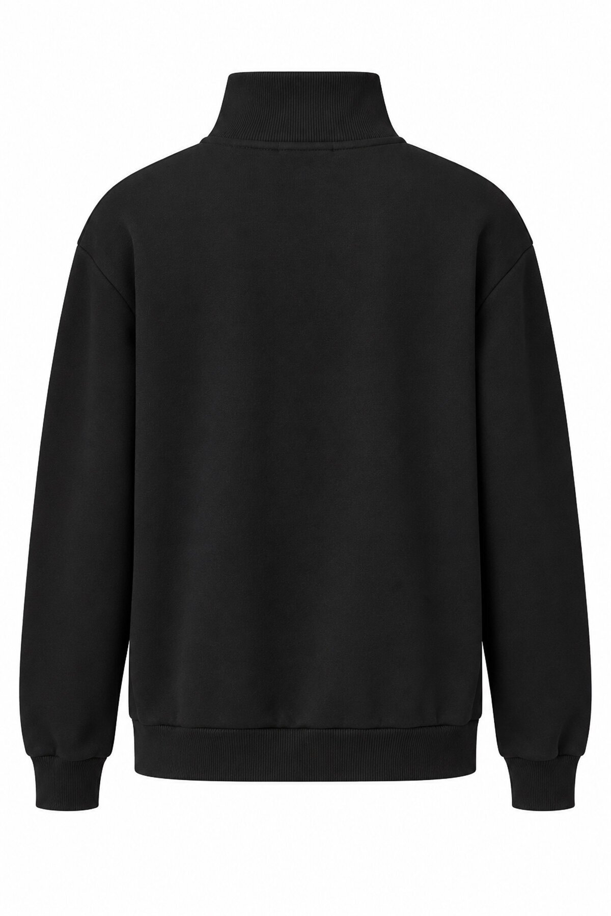 Fermuarlı Şardonlu Oversize Sweatshirt