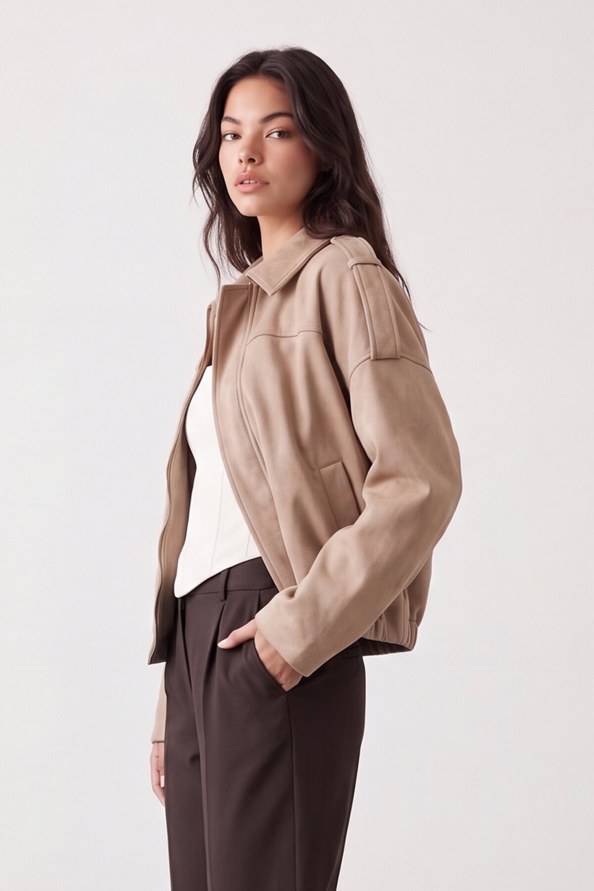 Regular Fit Süet Ceket