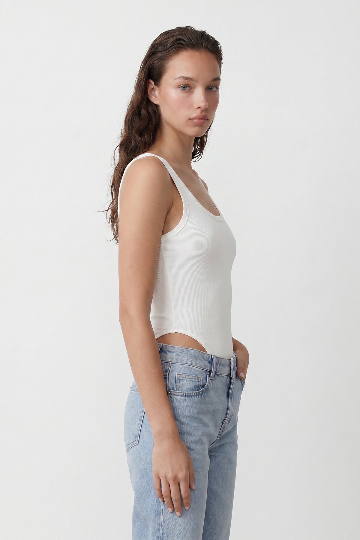 U Yaka Stretch Çıtçıtlı Body