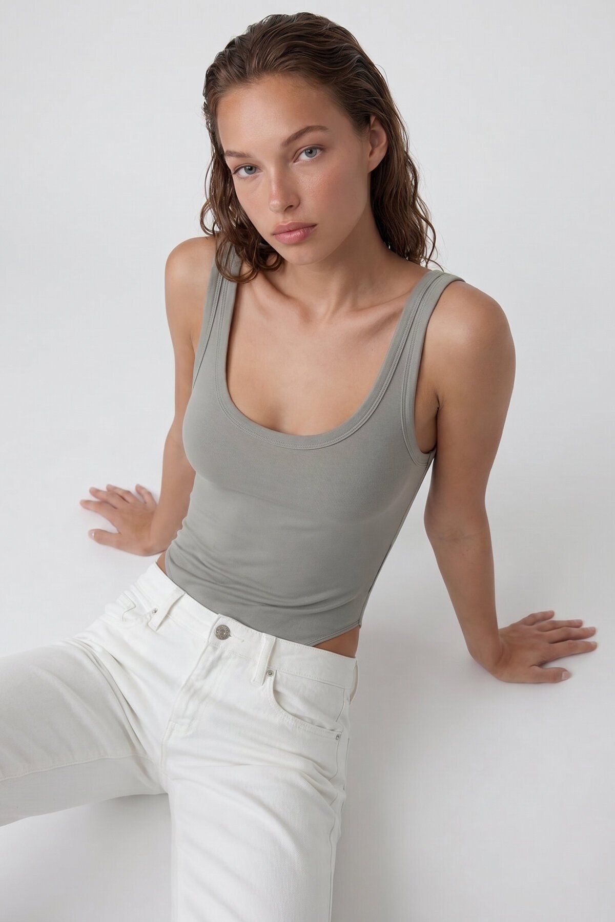 U Yaka Stretch Çıtçıtlı Body