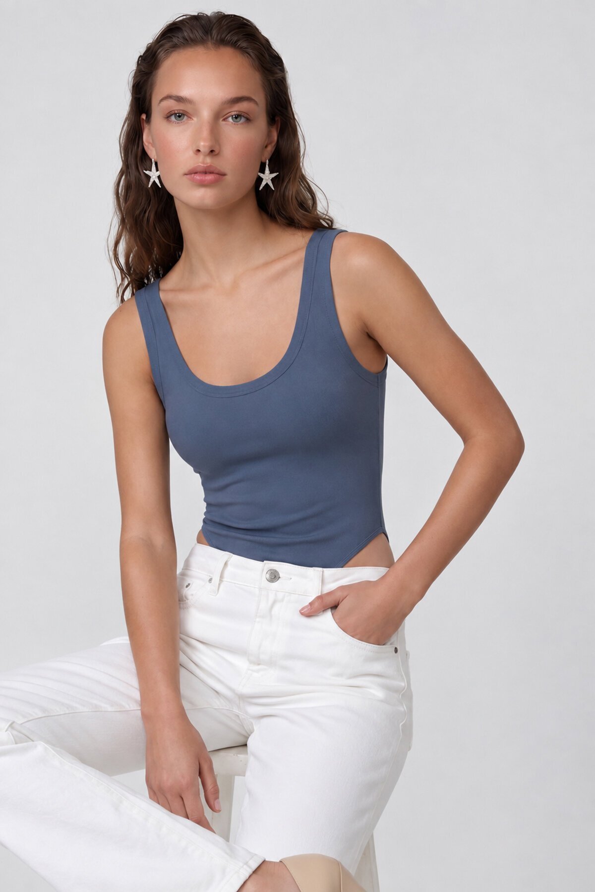 U Yaka Stretch Çıtçıtlı Body