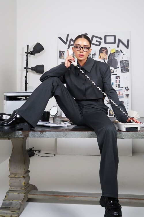 Antrasit Ceket Ve Pantolon Takım